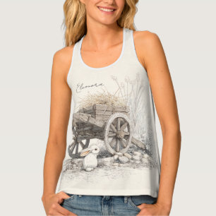 Vintage Countryside Sketch Racerback Tank Top
