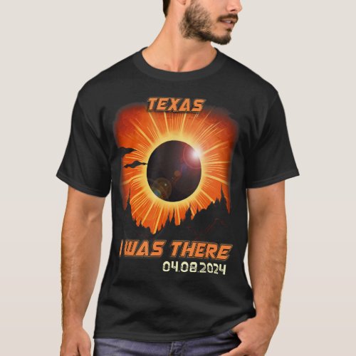 Vintage Countryside Total Solar Eclipse 2024 Texas T_Shirt