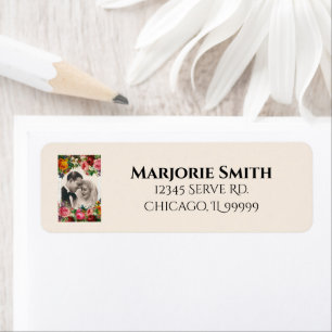 Vintage Couple Love Wedding Roses Return Address Label