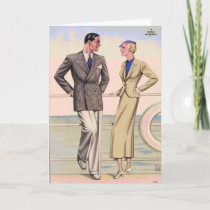 Vintage Couple on Cruise Card