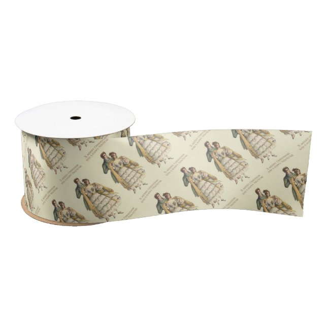 Vintage Couple Victorian Christmas Ribbon (Spool)