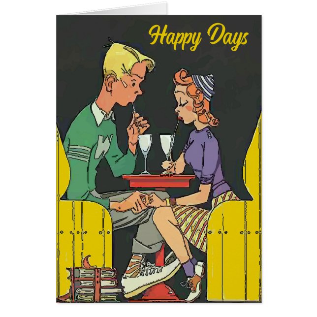 Vintage Couple with Soda Cards (Front)