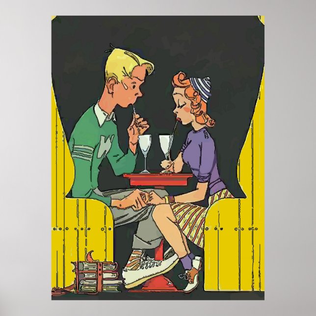 Vintage Couple with Soda Poster (Front)