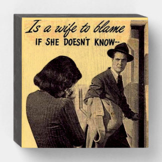 Vintage Couple Wooden Box Sign
