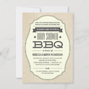 Vintage Couples BBQ Baby Shower Invitations