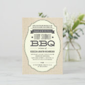 Vintage Couples BBQ Baby Shower Invitations (Standing Front)