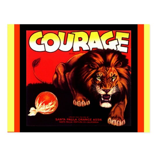 Vintage Courage Brand Lion Fruit crate Postcards