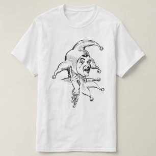 VINTAGE COURT JESTER DRAWING IN BLACK AND WHITE  T-Shirt