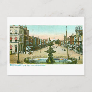 Vintage Court Square in Montgomery, Alabama Postcard
