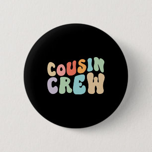 Vintage Cousin Crew Groovy Retro Design Family Mat Button