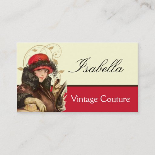 Customizable Vintage Couture Fashion Business Card