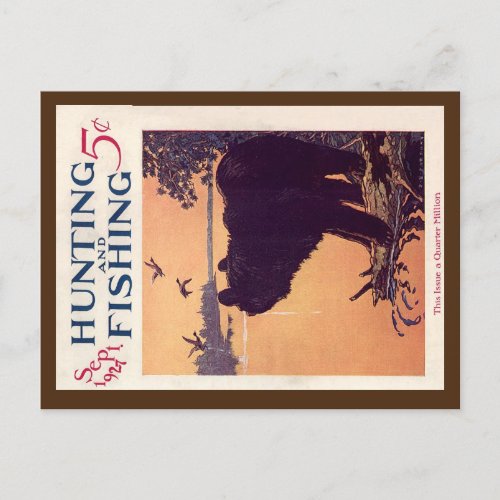 Vintage Cover1927 Hunting  Fishing MagPostcard Postcard