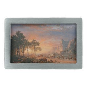Vintage Coverage Wagons on Oregon Trail Belt Buckle