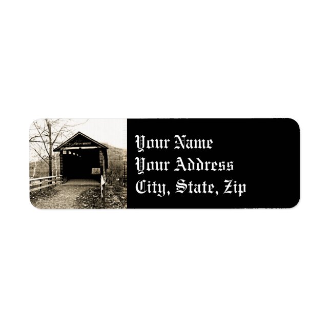 Vintage Covered Bridge Label (Front)