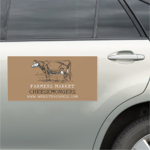 Vintage Cow, Cheesemonger Car Magnet