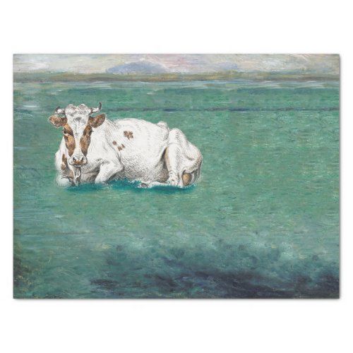 Vintage Cow in Pasture Decoupage Tissue Paper