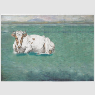 Vintage Cow in Pasture Decoupage Tissue Paper