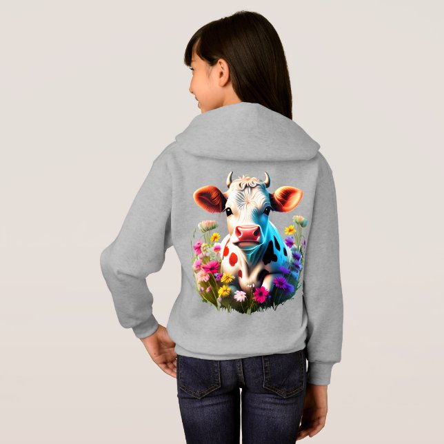 vintage cow inspired hoodie (Back Full)