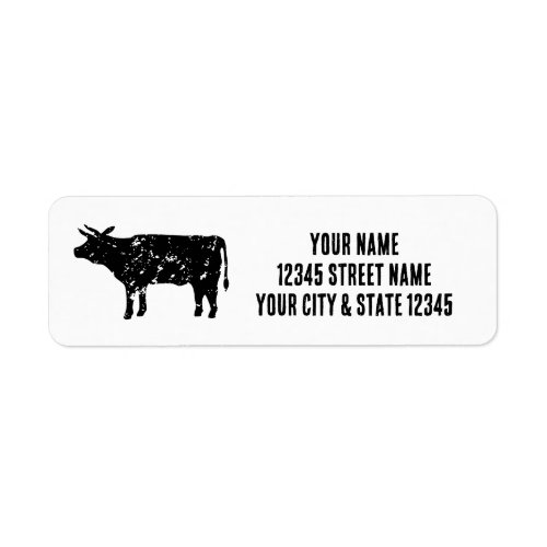 Vintage cow logo custom return address labels