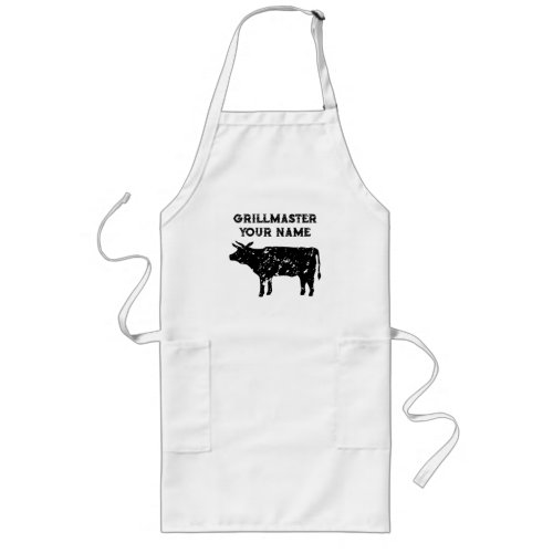 Vintage cow long grillmaster BBQ apron for men