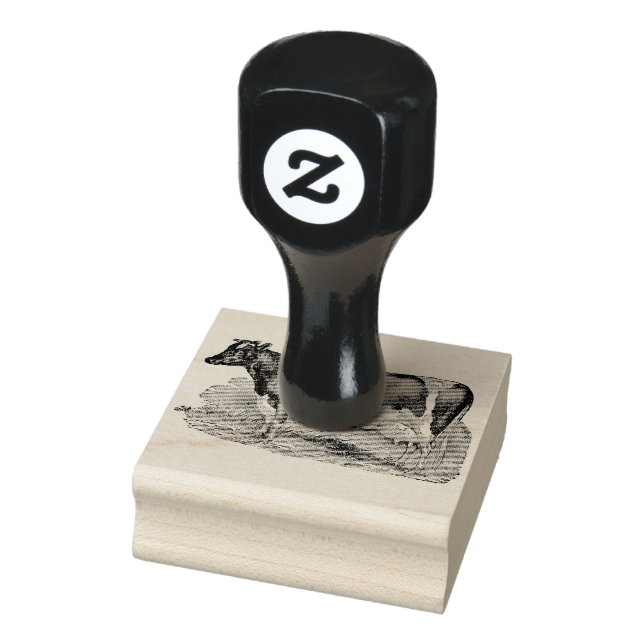 Vintage Cow Rubber Stamp (Stamp)
