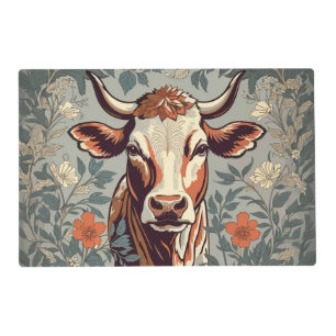 Vintage Cow William Morris Inspired Floral Placemat