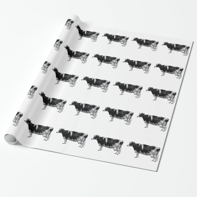 Vintage Cow Wrapping Paper (Unrolled)