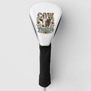 Vintage Cow Yunkie Sunflower Farmhouse Design_1 Golf Head Cover