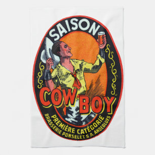 Vintage Cowboy Ale Towel