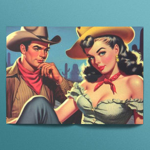 Vintage Cowboy and Cowgirl Tissue Paper