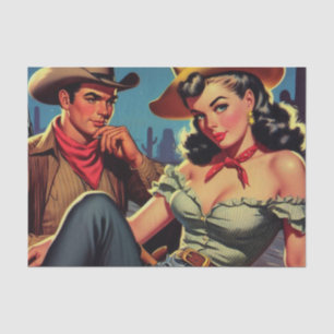 Vintage Cowboy and Cowgirl Tissue Paper