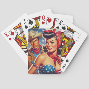 Vintage Cowboy and Pin Up Poker Cards