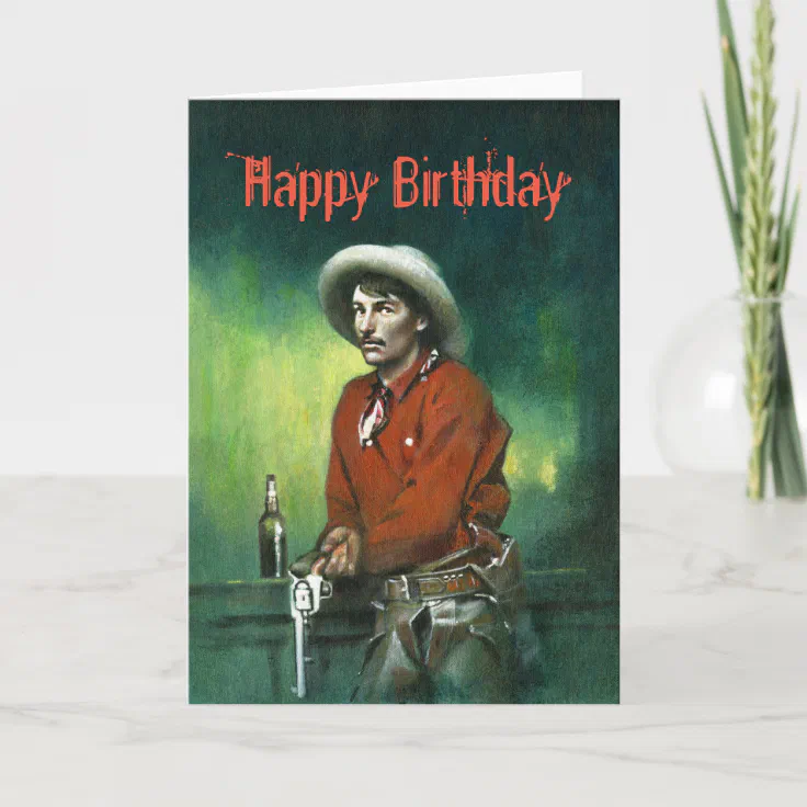 Vintage Cowboy Birthday Card | Zazzle