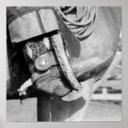 Vintage Cowboy Boot and Spur Photograph  Poster