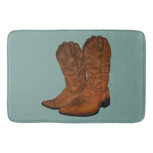 Vintage cowboy boots bath mat