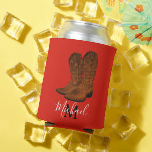 Vintage cowboy boots can cooler