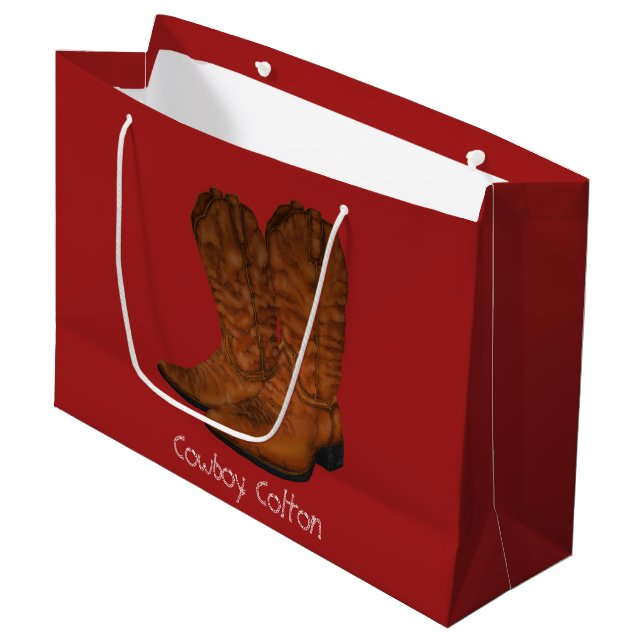 Vintage cowboy boots large gift bag (Front Angled)
