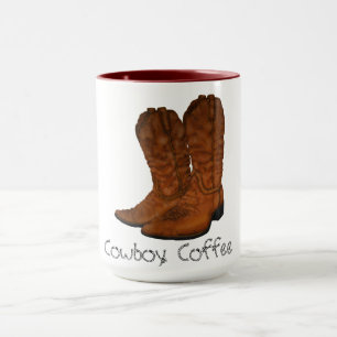 Vintage cowboy boots mug