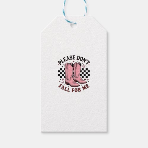 Vintage Cowboy Boots Please Don’t Fall For Me Gift Tags