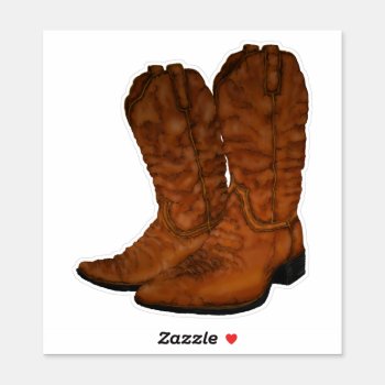 Vintage Cowboy Boots Sticker by stickywicket at Zazzle