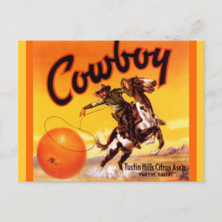 Vintage Cowboy Brand Tustin Fruit Crate Postcards