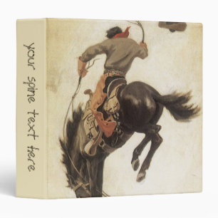 Vintage Cowboy, Bronco Buster Study by NC Wyeth Binder