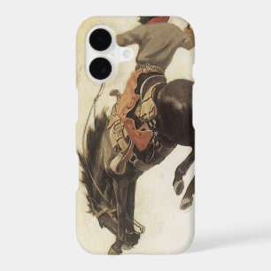 Vintage Cowboy, Bronco Buster Study by NC Wyeth iPhone 17 Case