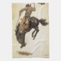 Vintage Cowboy, Bronco Buster Study by NC Wyeth