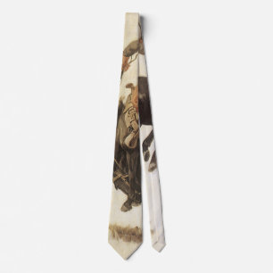Vintage Cowboy, Bronco Buster Study by NC Wyeth Neck Tie
