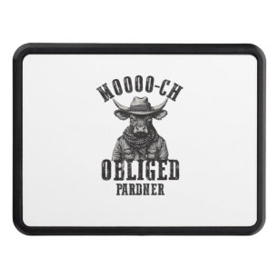 Vintage Cowboy Bull Rodeo Moooch Obliged Pardner W Hitch Cover