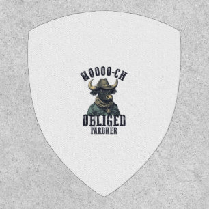 Vintage Cowboy Bull Rodeo Moooch Obliged Pardner W Patch