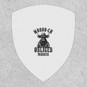 Vintage Cowboy Bull Rodeo Moooch Obliged Pardner W Patch