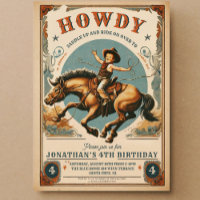 Vintage Cowboy Country Western Birthday
