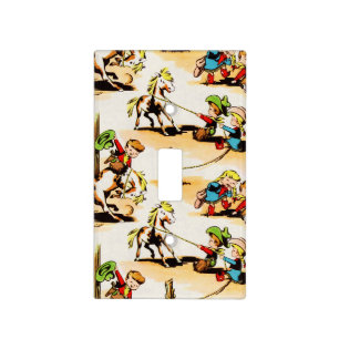 Vintage Cowboy Cowgirl Country Kids Pony Cactus Light Switch Cover